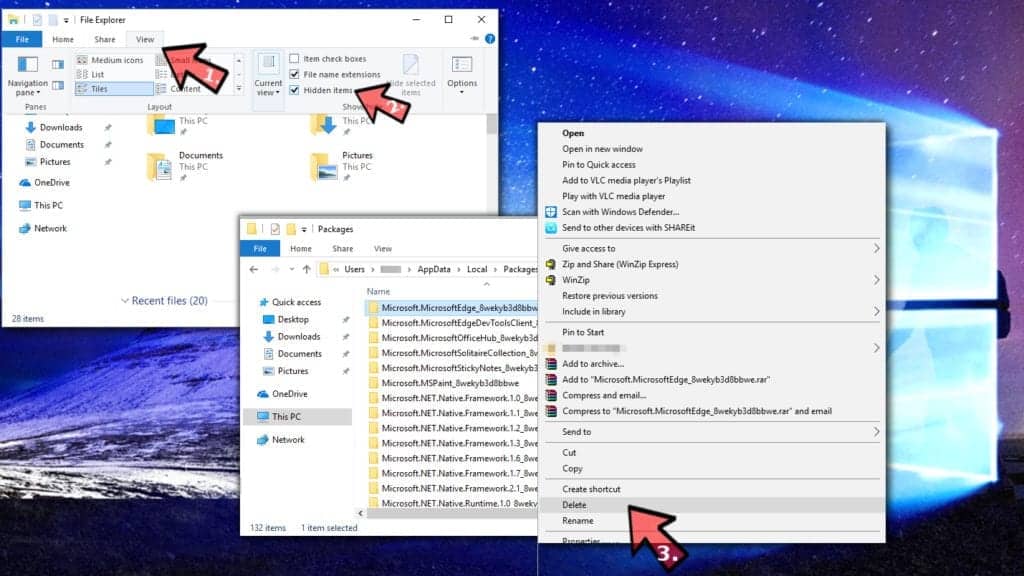 Delete folder that belongs to Microsoft Edge