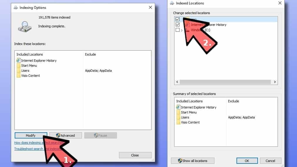 Disable Search indexing and boost Windows performance