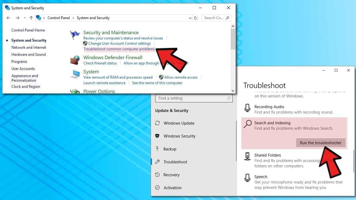 Run Windows Search and Indexing Troubleshooter