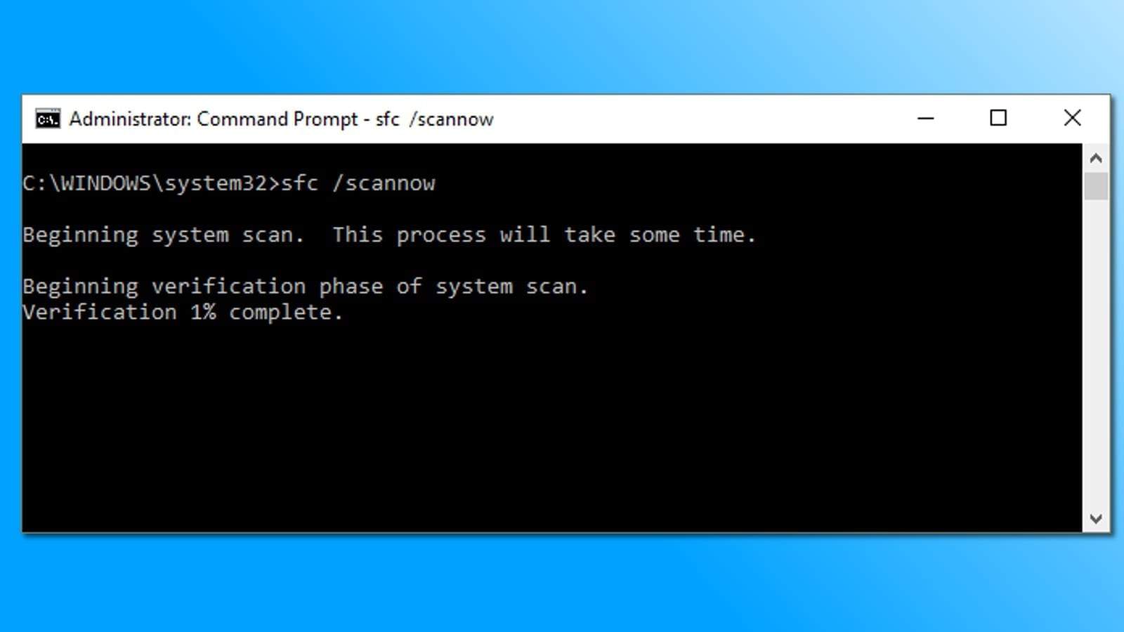 running sfc scannow command to fix kernel security check failure