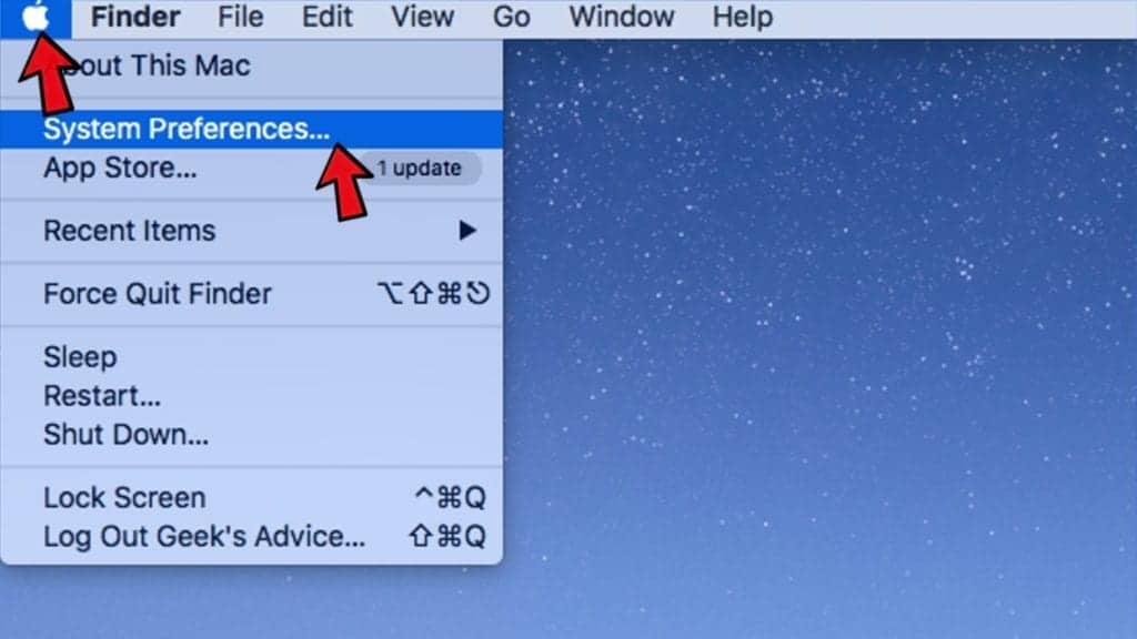 open system preferences in mac