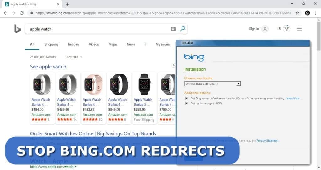 remove bing from firefox new tab