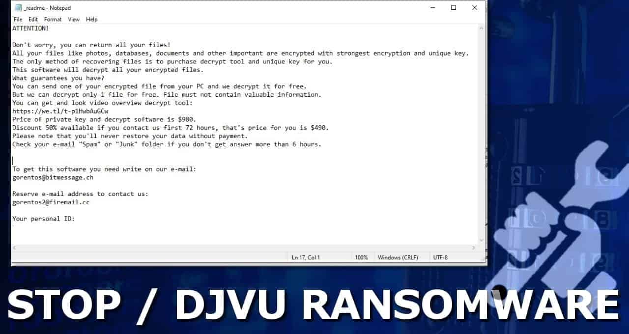 Remove Stop Djvu Ransomware Virus 2021 Guide Geek S Advice