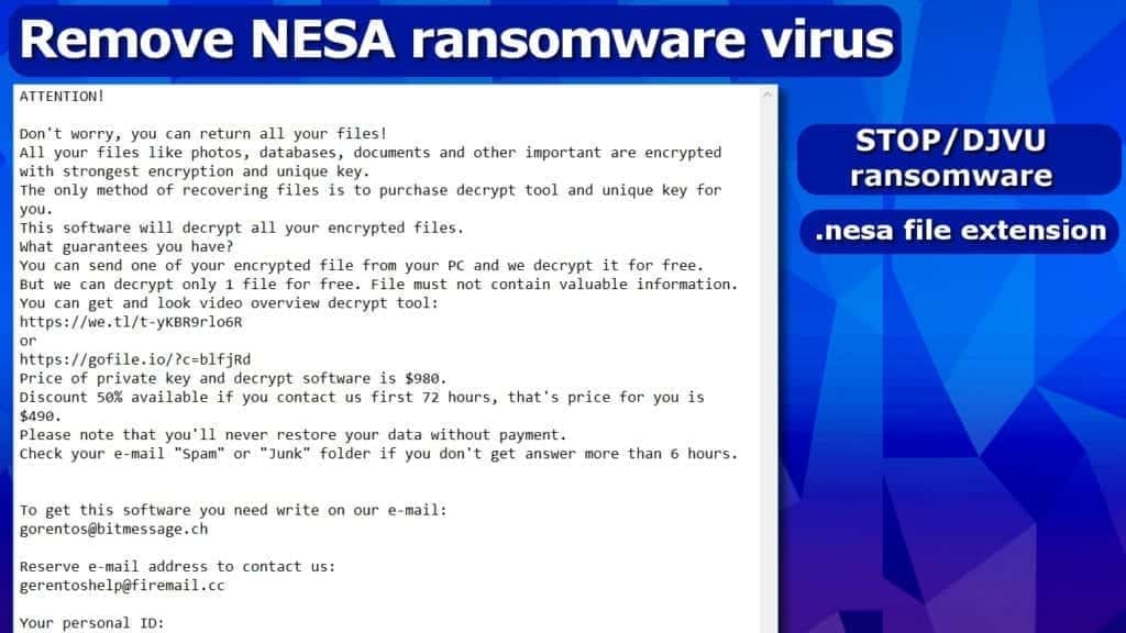 nesa ransomware belongs to stop djvu family