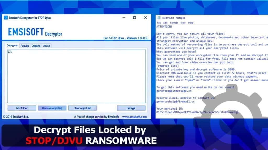 decrypt files locked by stop djvu ransomware virus