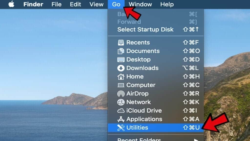 in mac, click go, then utilities