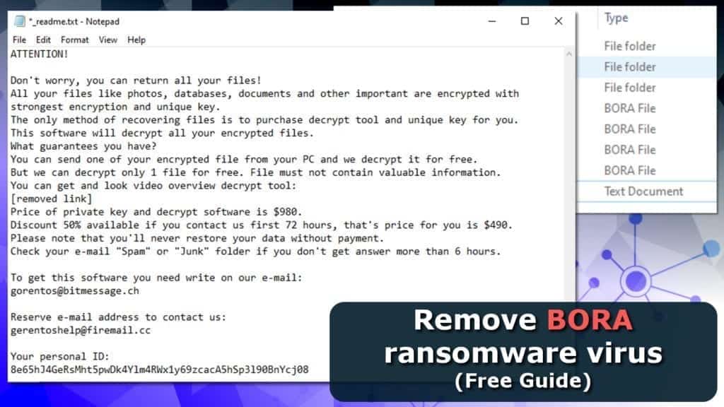 remove bora ransomware virus by stop djvu malware group