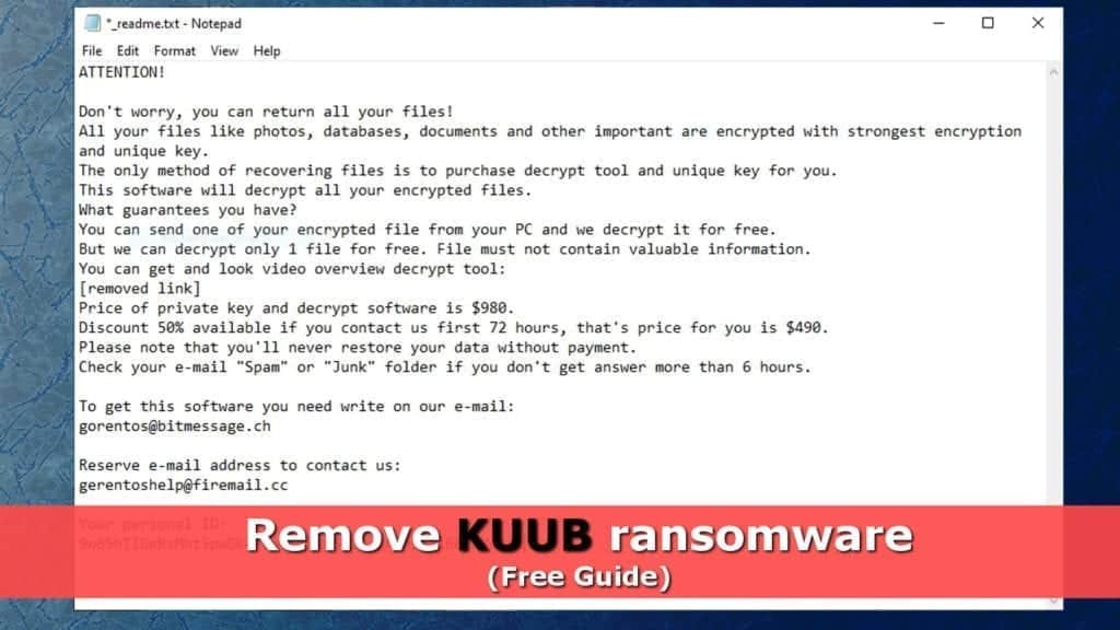 remove kuub ransomware virus