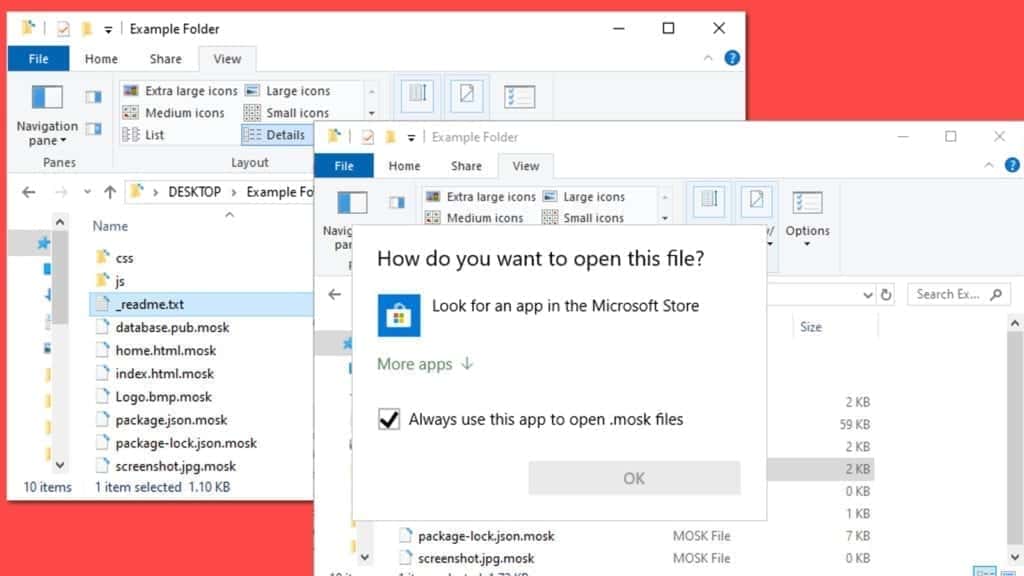 mosk virus encrypts files and they cannot be opened