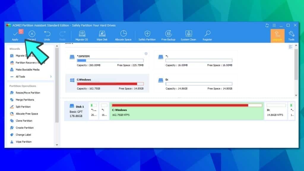 aomei partition assistant task queue