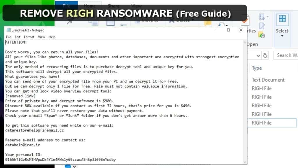 remove righ ransomware virus