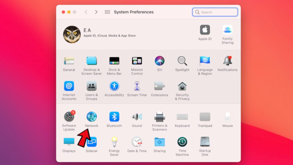 open network preferences on mac