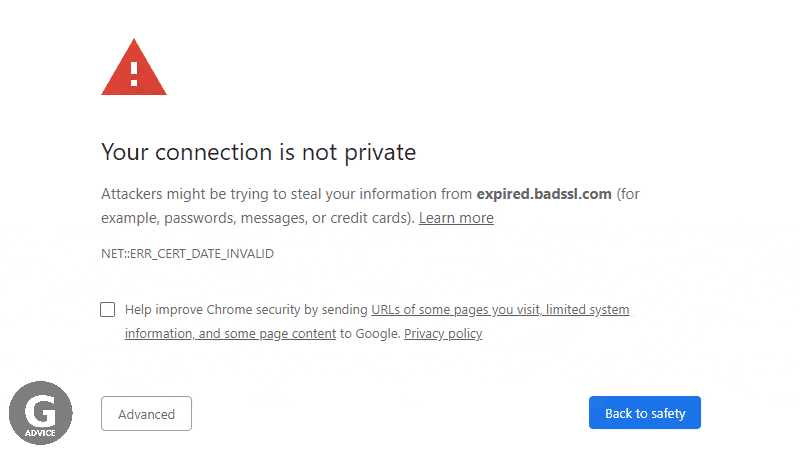 NET::ERR_CERT_DATE_INVALID error - check whether website's certificate is actually expired