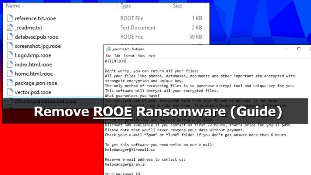 remove rooe ransomware virus