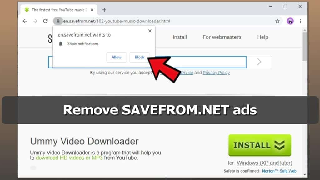 remove savefrom.net virus ads