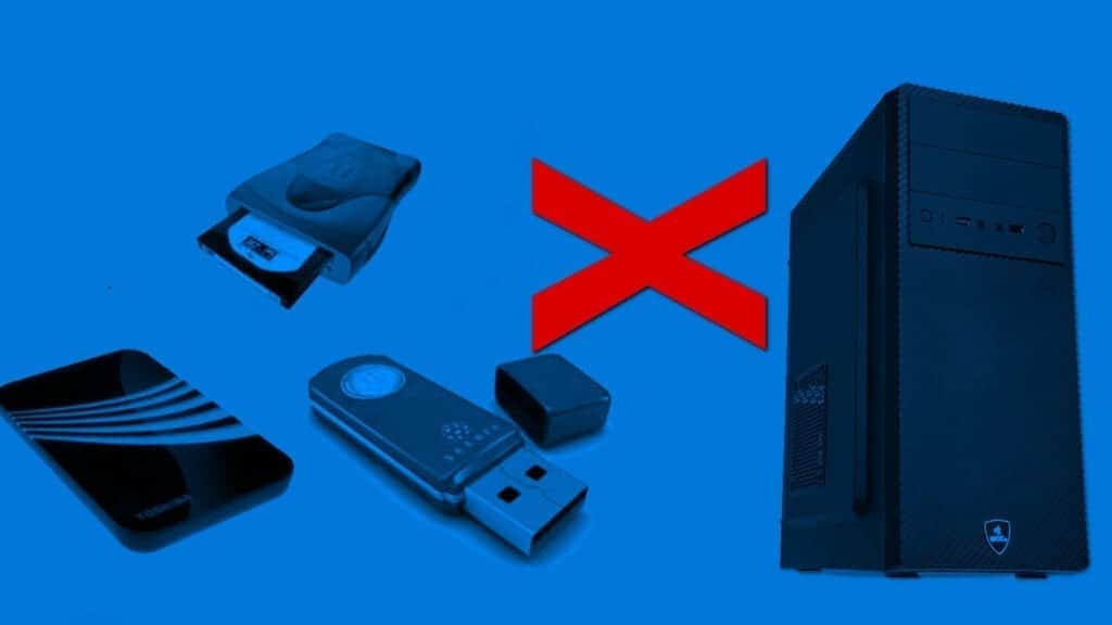 unplug external devices from your windows computer