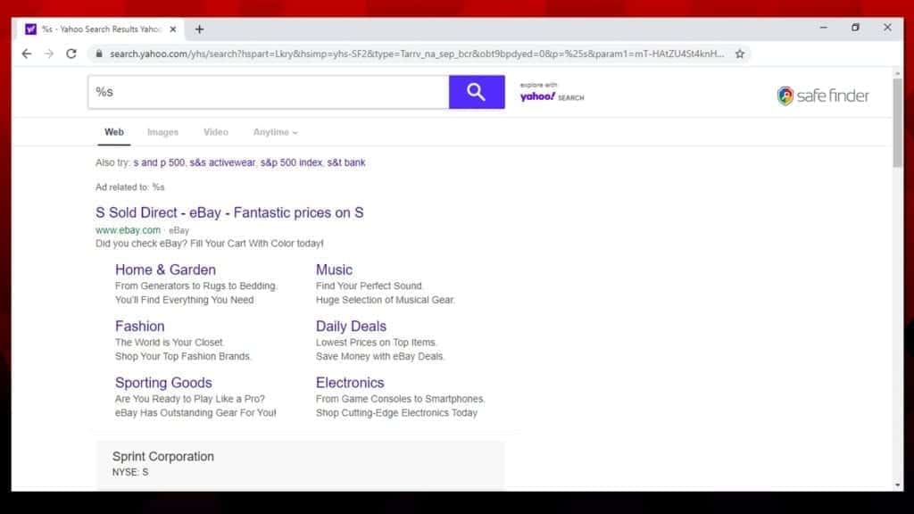 akamaihd redirects to yahoo search results altered by safe finder