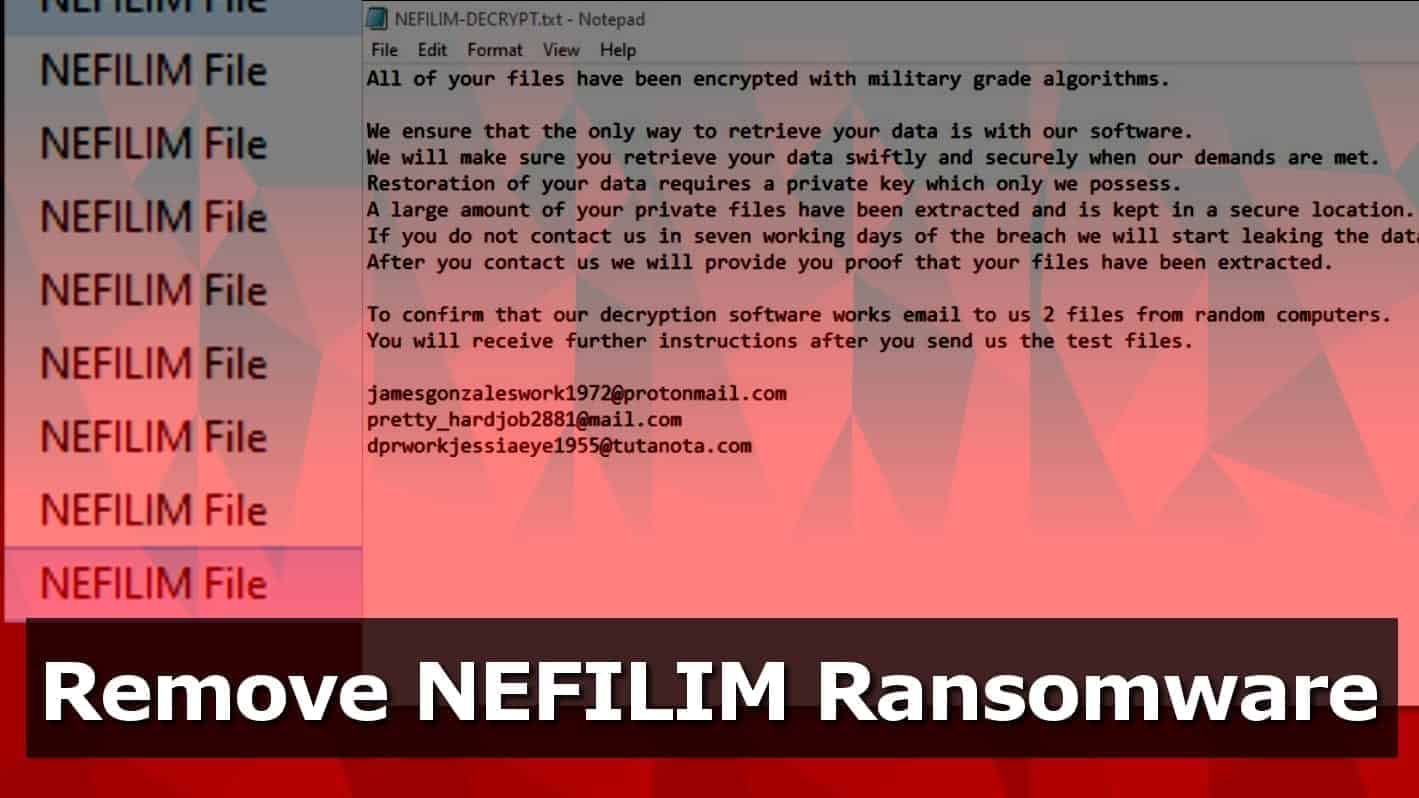 remove nefilim ransomware virus