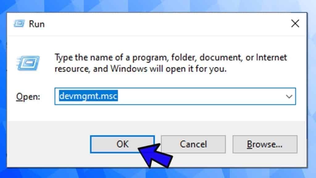 open device manager via run prompt