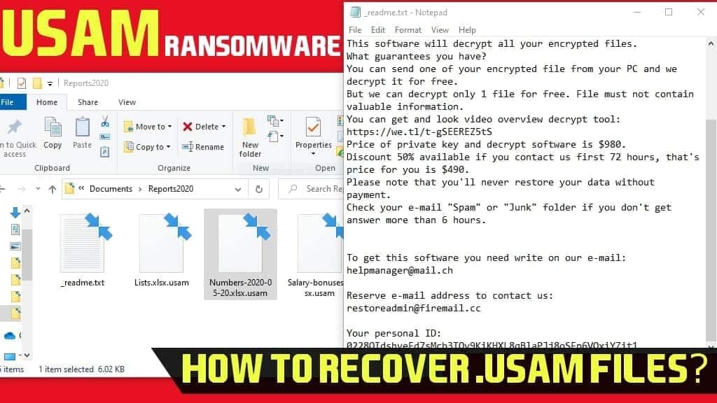 USAM ransomware removal and decryption guide 2020 june