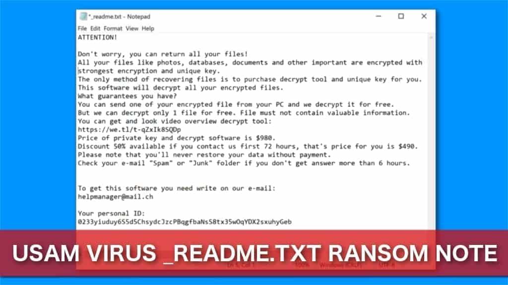 usam file extension malware leaves ransom note in _readme.txt file