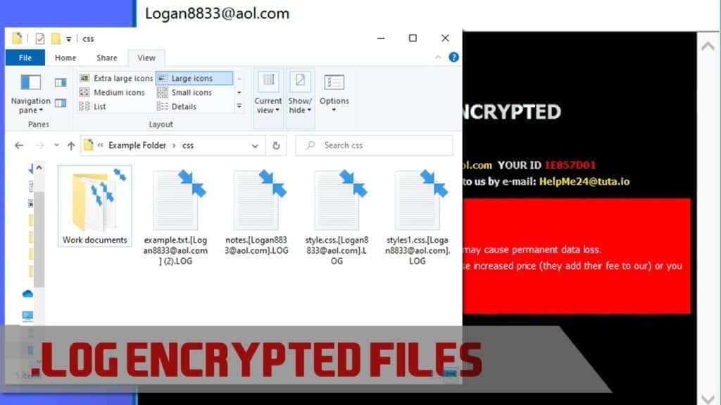 dharma virus log ransomware variant encrypts victim's personal files on the computer