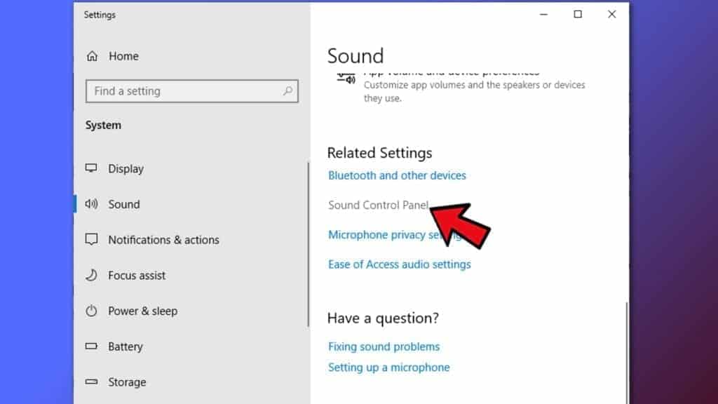 open sound control panel command