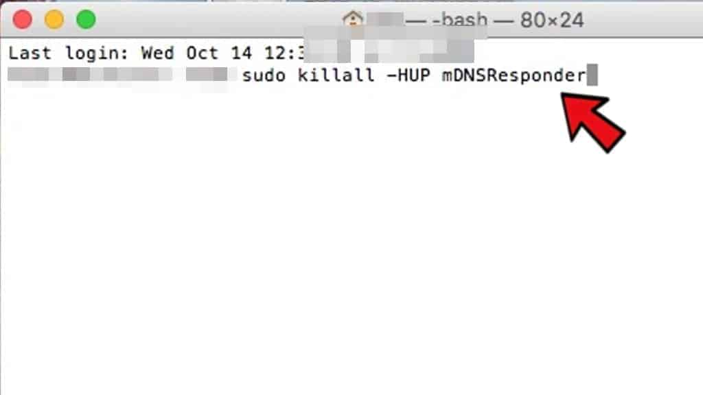 flush DNS cache mac command
