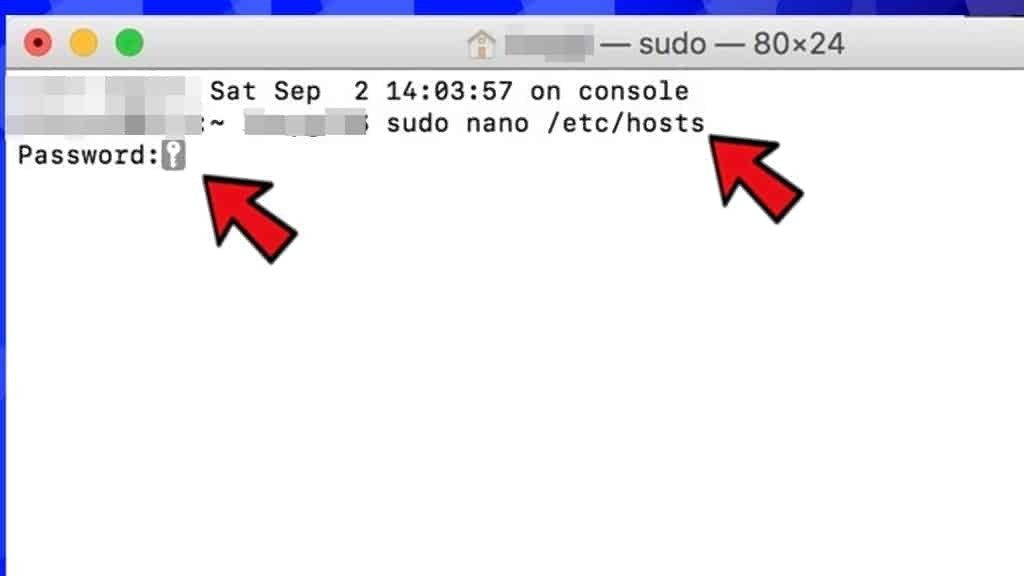  abra el archivo hosts en mac a través del terminal
