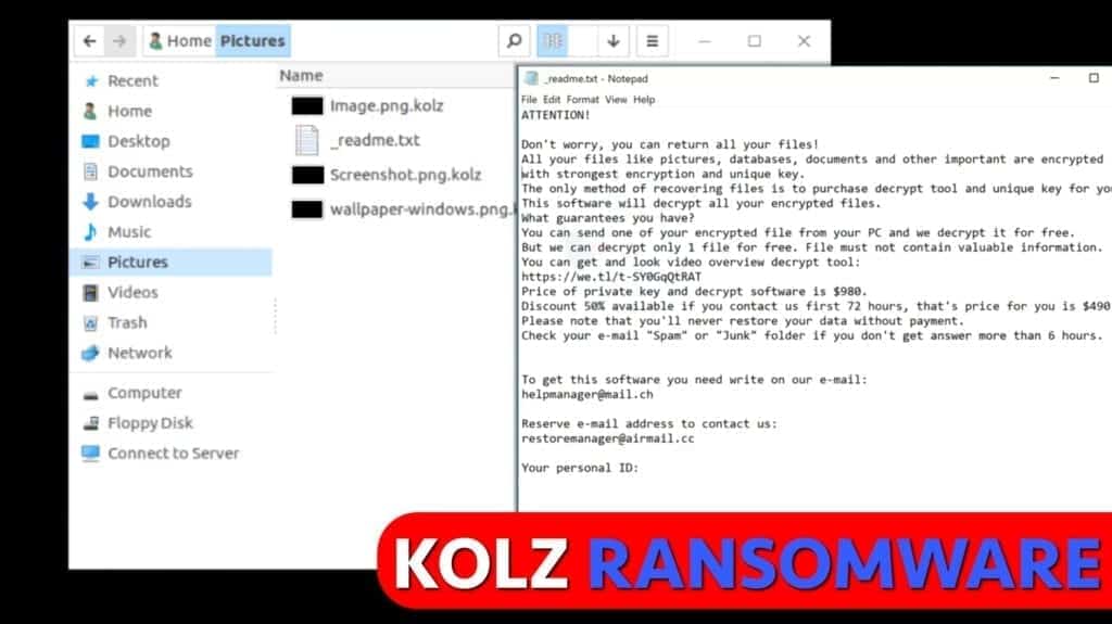 Remove kolz ransomware virus a file encrypting malware