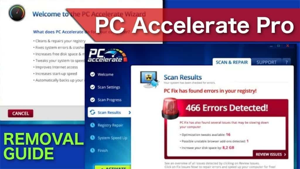 PC Accelerate pro scan results
