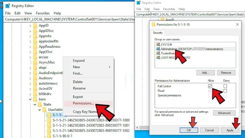 change key permissions in windows registry to remove santivirus realtime protection lite