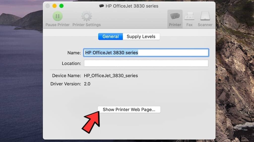 show printer web page