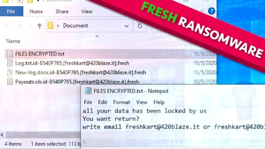 remove fresh ransomware virus variant (dharma/crysis family)