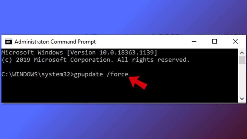 gpupdate force command 