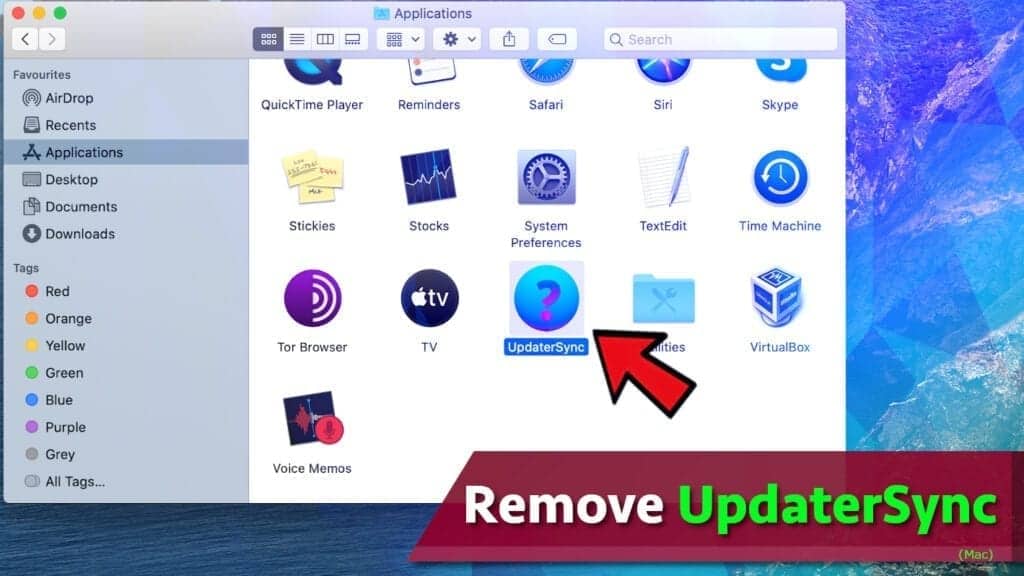 remove updatersync adware from mac