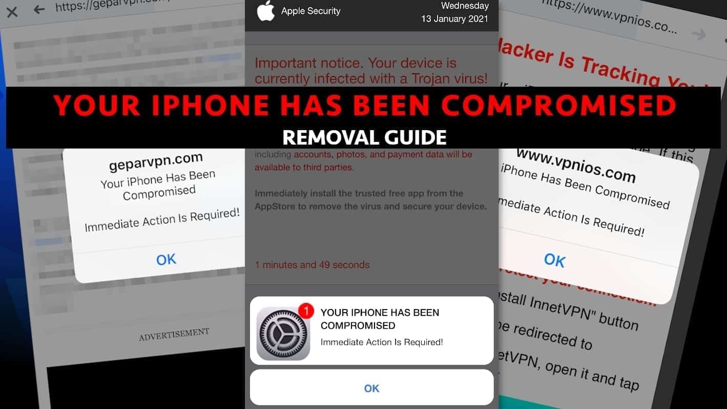 Remove your iphone has been compromised pop up virus