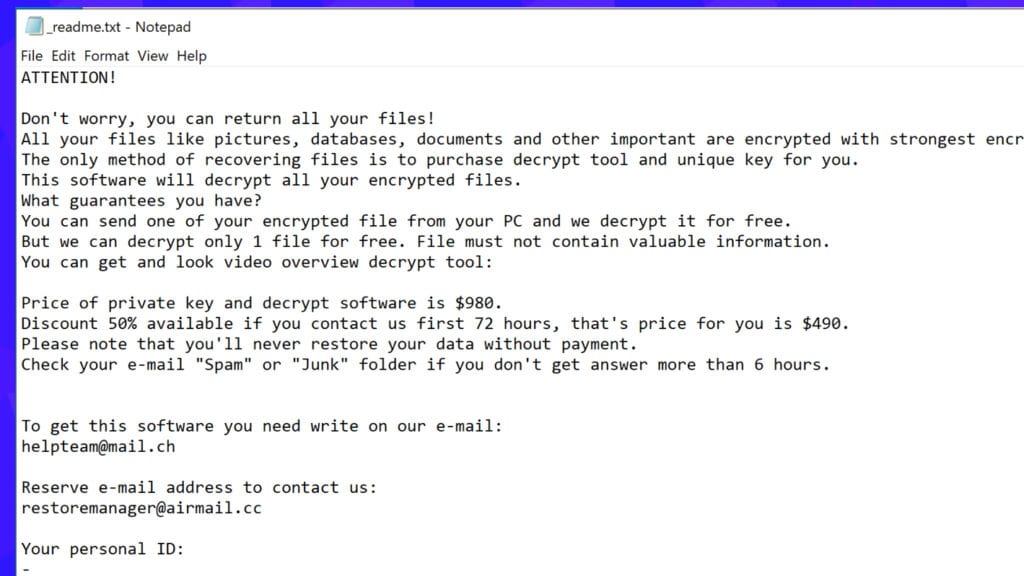 igvm ransomware drops a money-demanding ransom note called _readme.txt