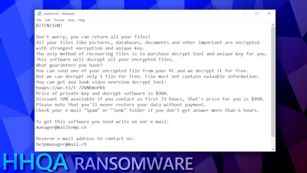 contents of _readme.txt file dropped by hhqa ransomware virus