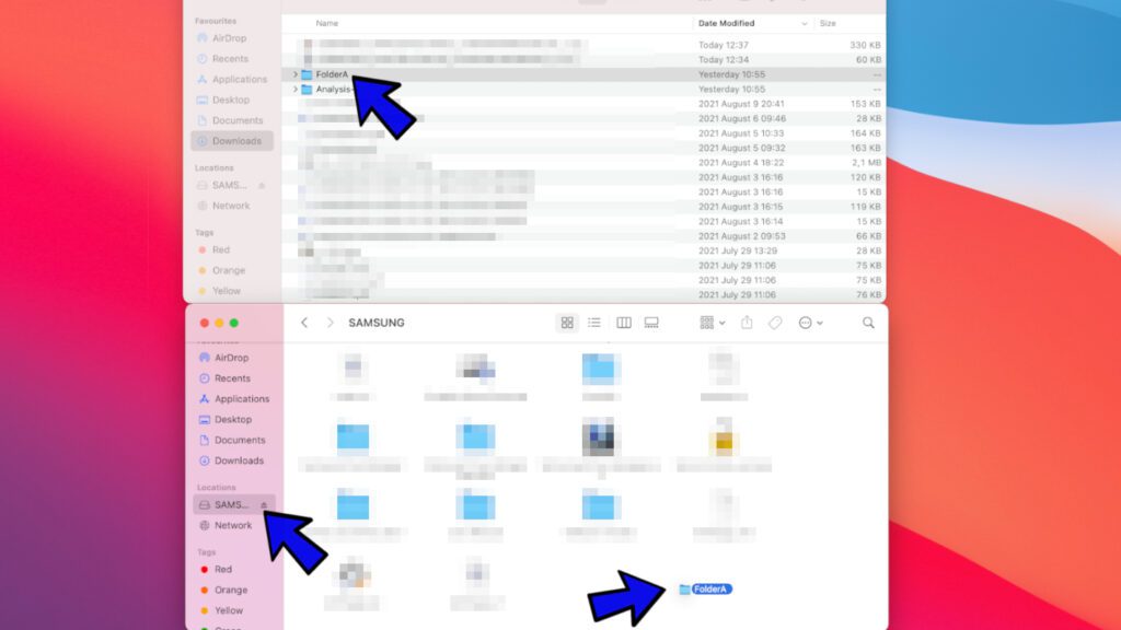 move large files to external drive to free up space on mac and improve its performance