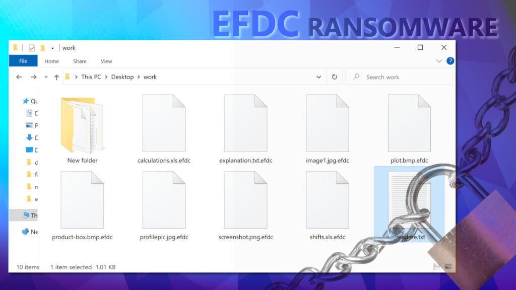 file folder affected by efdc ransomware virus