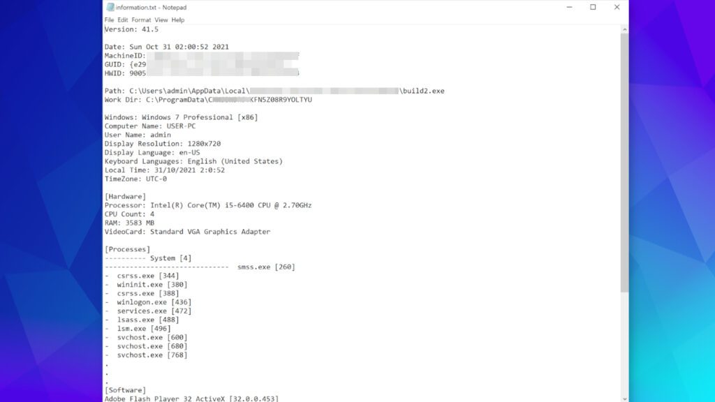 IRFK virus collects data about compromised PC's hardware and software