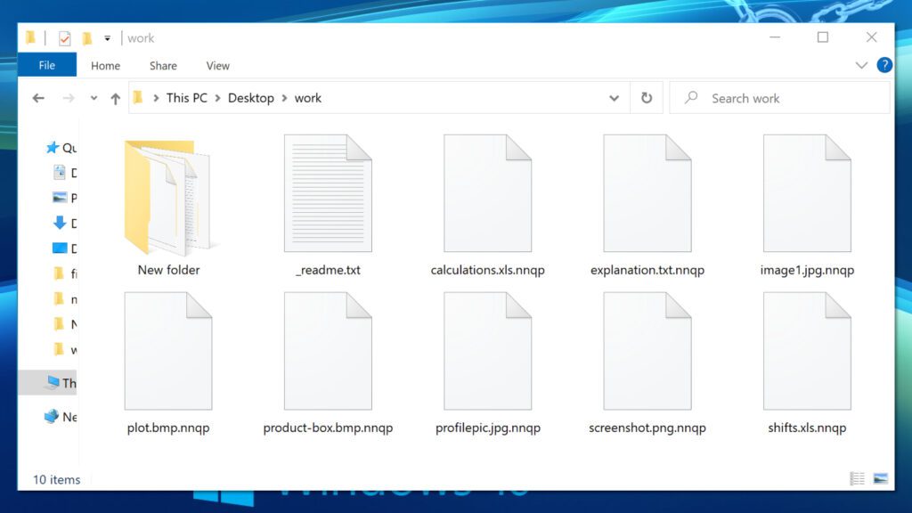 files encrypted by NNQP ransomware virus