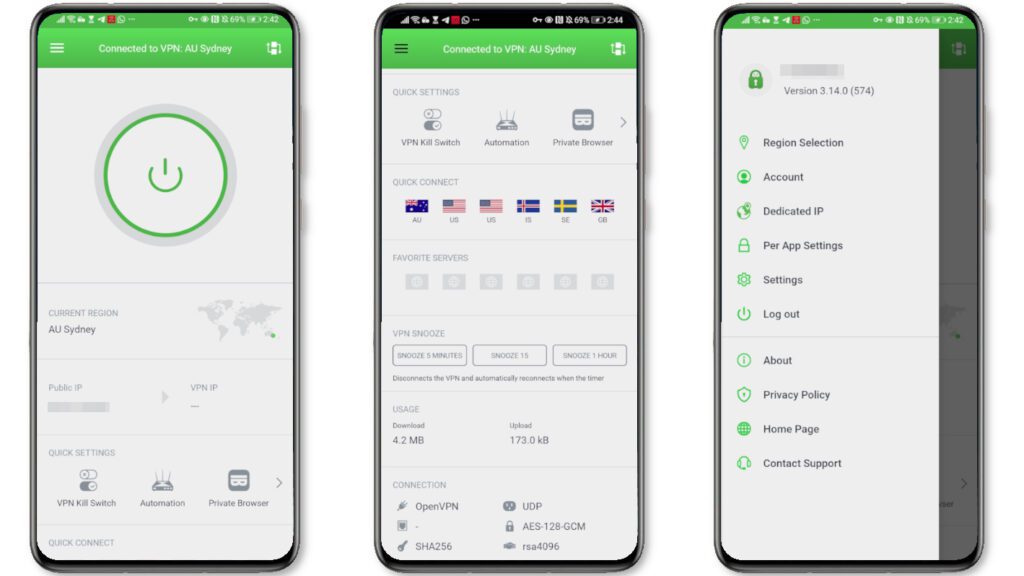 Private Internet Access VPN app for Android devices