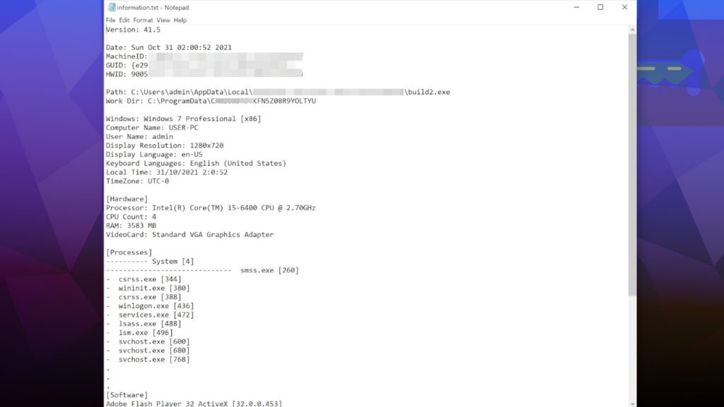 image showing information.txt file created by MMUZ ransomware virus