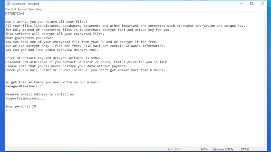 _readme.txt ransom note left by BBNM ransomware virus