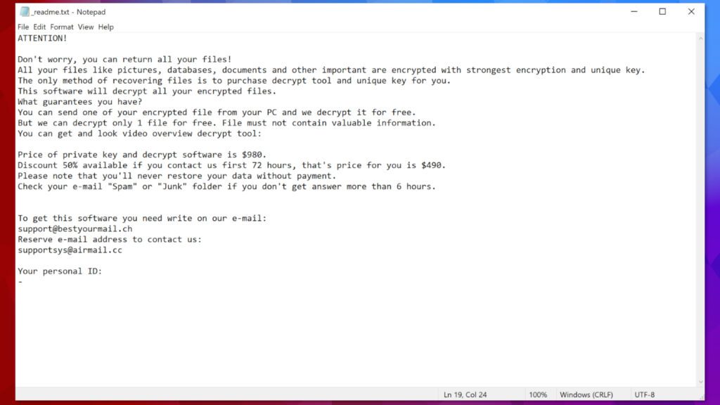 _readme.txt ransom note dropped by LLOO ransomware virus