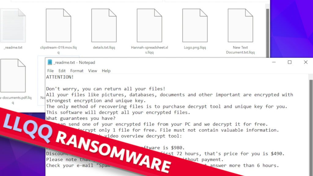 remove LLQQ ransomware virus and learn how to decrypt or repair files with .llqq extension (free guide)