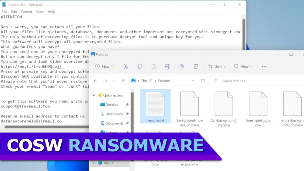 remove COSW ransomware virus and learn how to decrypt or repair files with .cosw extension (free guide)