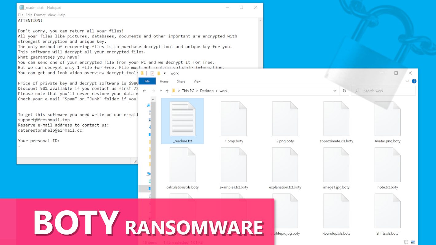 remove BOTY ransomware virus and learn how to decrypt or repair files with .boty extension (free guide)